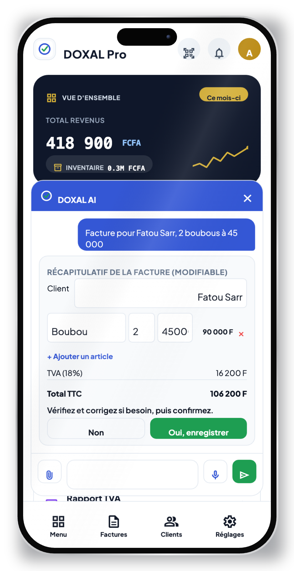 Assistant DOXAL AI sur iPhone